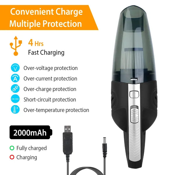 Cordless Handheld Car Vacuum Cleaner- Portable, Rechargeable & Strong Suction