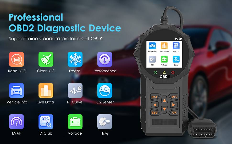 OBD2 Car Diagnostic Scanner- Plug & Play