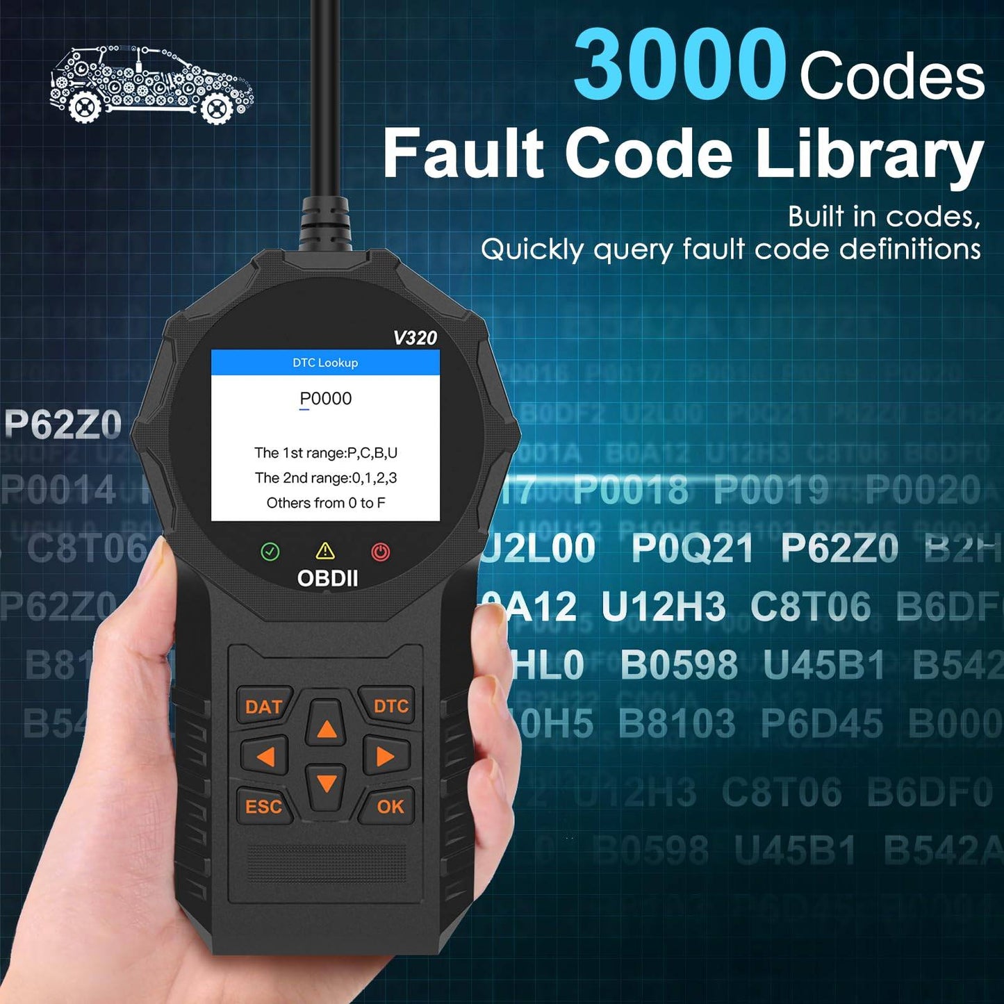 OBD2 Car Diagnostic Scanner- Plug & Play