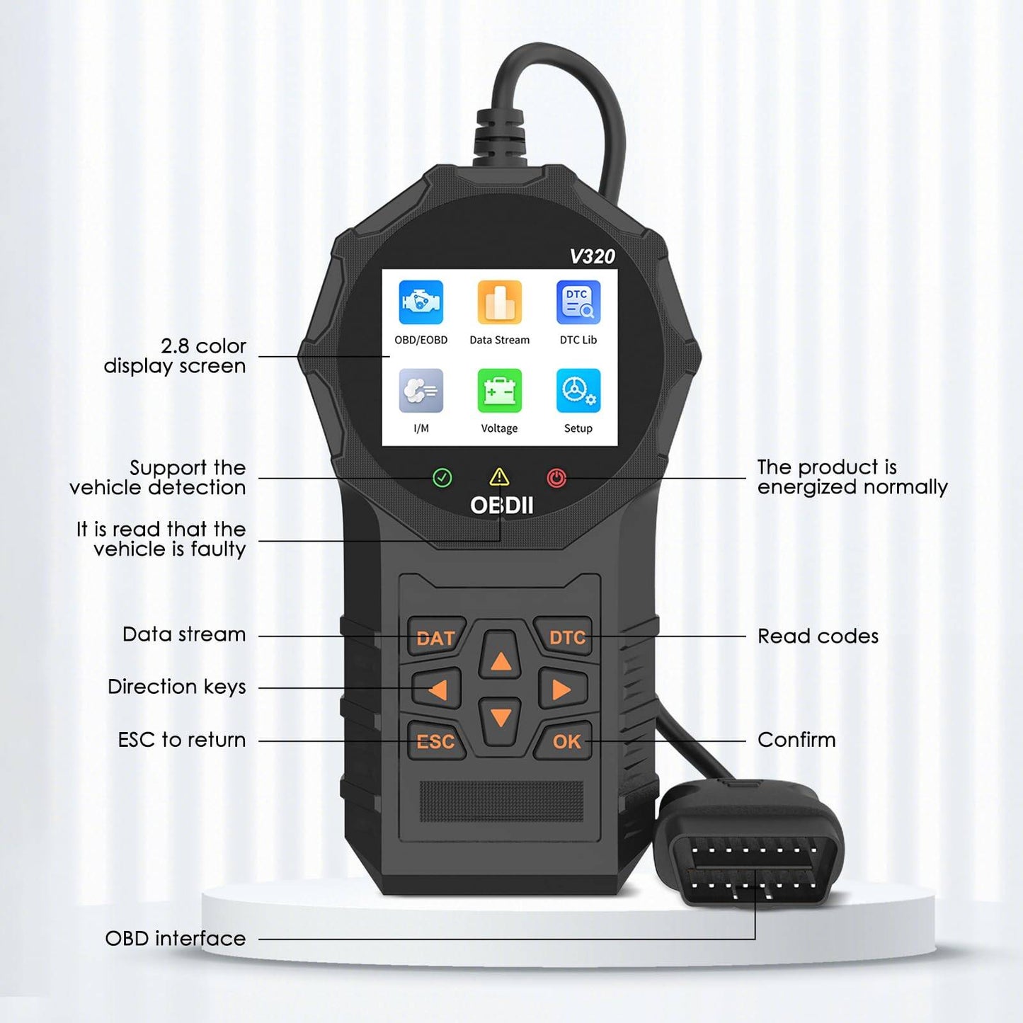 OBD2 Car Diagnostic Scanner- Plug & Play